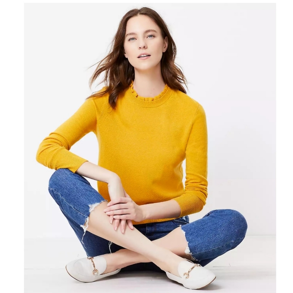 Loft Ruffled Neck Sweater